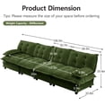 thumbnail image 2 of 138.5'' Modular Sectional Sofa, Chenille 4-Seater Sofas, Comfy Cloud Couches for Living Room, Modern Tufted Back Couch, Pillow Arms, for Small Spaces, Apartment, Offices, Green, 2 of 11