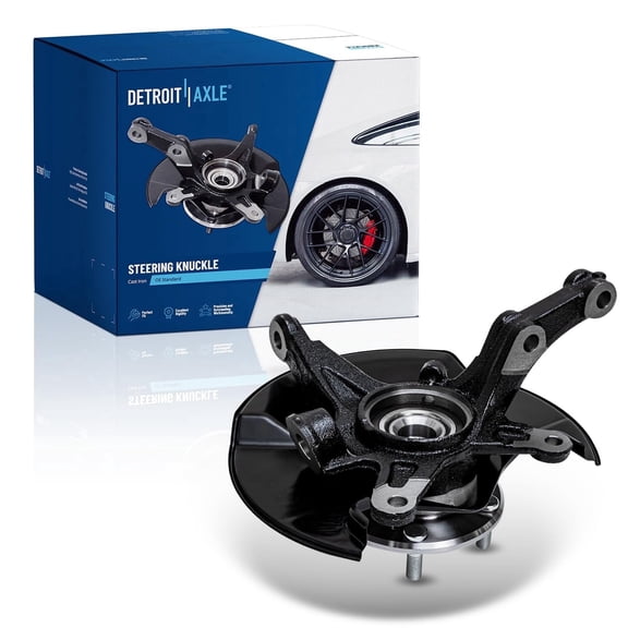 Detroit Axle - Front Left Steering Knuckle for 2006-2011 Honda Civic, 2007 2008 2009 2010, Driver Side Steering Knuckle & Wheel Bearing Hub Assembly Replacement
