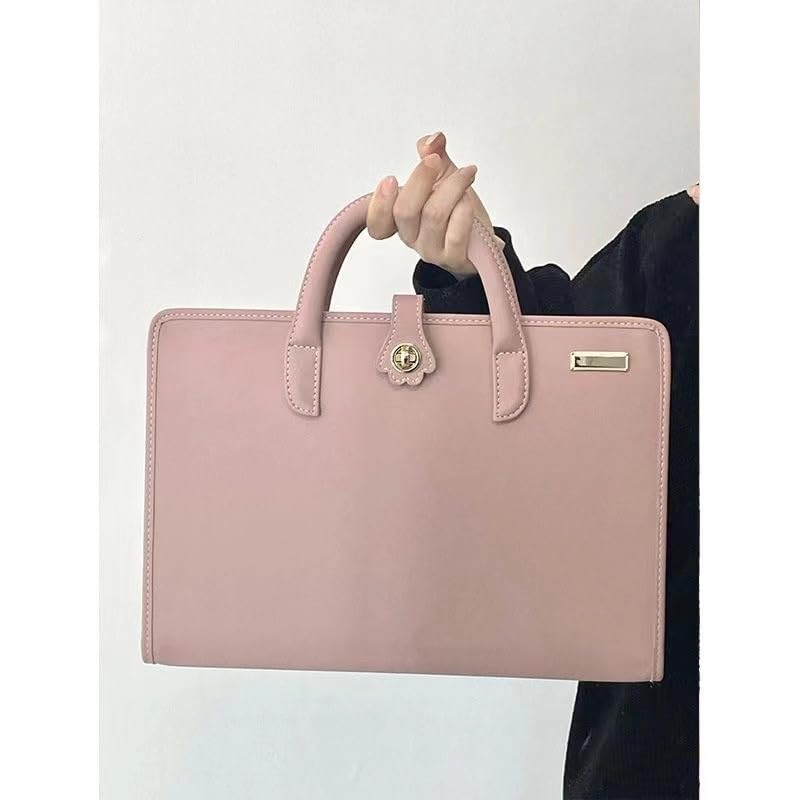 Stylish Laptop Case Rose Pink Portable Handbag For 15.6-16 Inch Laptops High Safety Against Damage&Dust