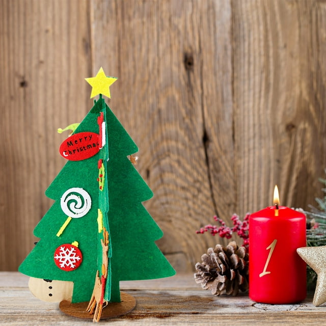 Cagogo under $5 DIY Felt Christmas Tree, DIY Felt Christmas Tree,ChildrenChristmas Craft Kit,Handmade Christmas Decor,Mini Christmas Tree Set,Christmas Ornaments Making Kit