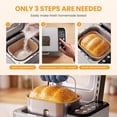 thumbnail image 2 of Atilioo Automatic Bread Maker Machine, 21‑in‑1 Multi‑Function, LCD Display Programmable Timer, Stainless Steel Compact, Up to 2 lbs Capacity, 3 Crust Colors, Silver, 2 of 8