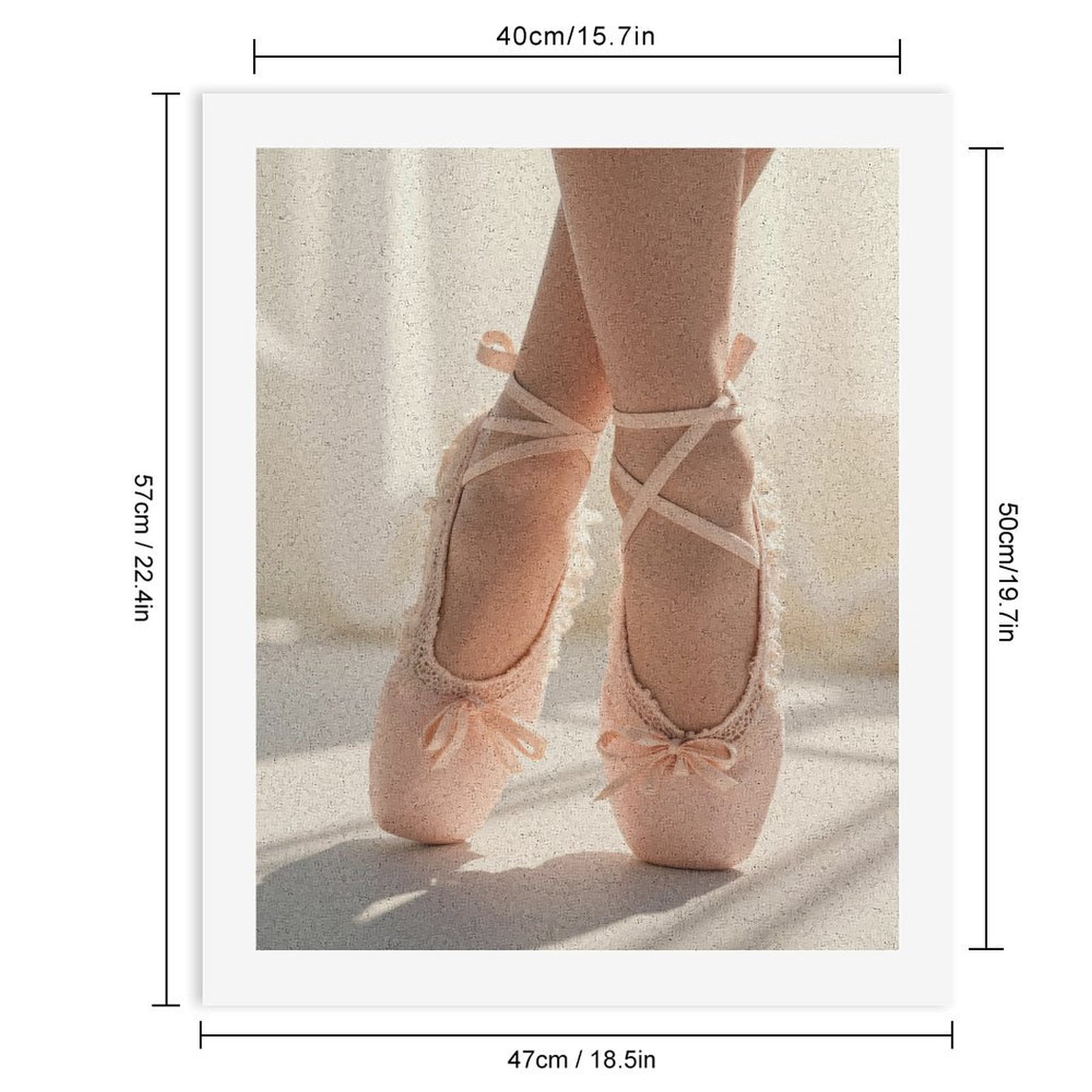 Paint By Numbers Kit for Adults Beginner - DIY Ballet Pointe Shoes Lace Elegance Canvas Painting Kits for Adults, Frameless Paint By Number for Adults for Home Wall Decor 16x20 Inch