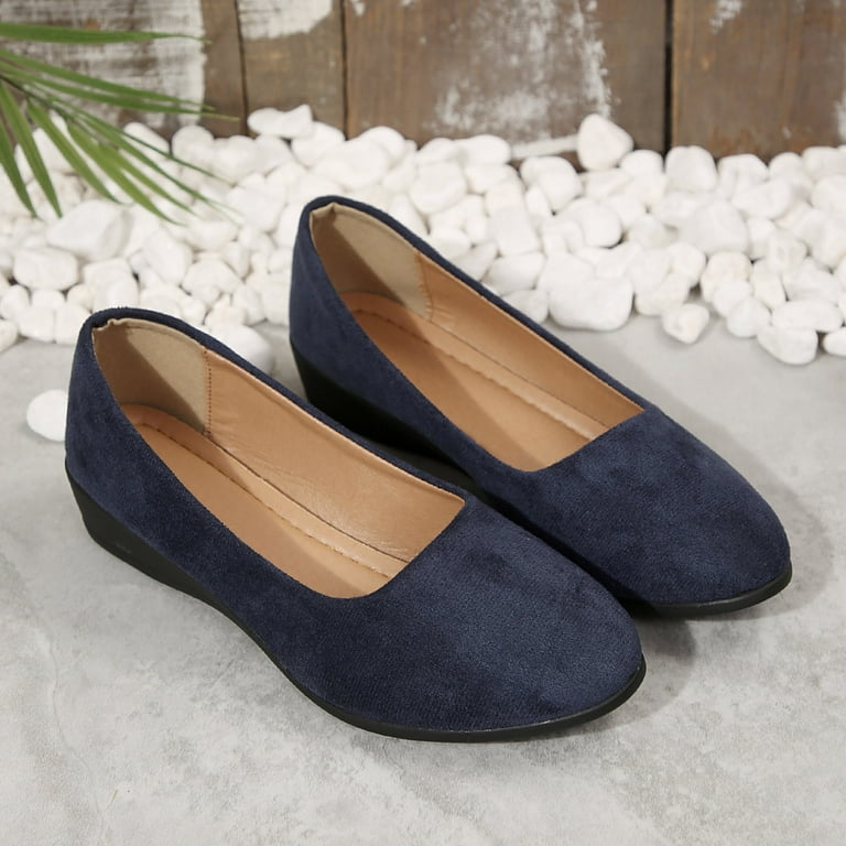navy blue dress wedge shoes Tory Burch Wedge Sandal Heel Size 7 Navy Blue