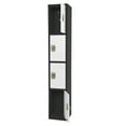 thumbnail image 4 of AdirOffice ALHI629204BW Steel Storage Locker, 4 Tier, 12 x 12 x 72 in., Black Body & White Doors, 4 of 8