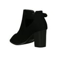thumbnail image 3 of Women Faux Suede Peep Toe Buckle Accent Chunky Heel Ankle Boots 18298, 3 of 6