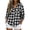 White/Black, variant on AKOEE Flannel Plaid Shirts Womens Long Sleeve Front Two Pockets Christmas Casual Fall Blouses Tops Loose Fit (M, Red/Blue)