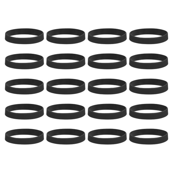 50Pcs Silicone Rubber Bands Non-slip 4 Inch Flat for Books, Black