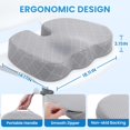 thumbnail image 2 of Seat Cushion - Memory Foam Cushion for Office Chair, Car Seat, Airplane, Bleacher - Sciatica & Hip & Coccyx Pain Relief Desk Chair Cushion for Long Sitting Office Workers, Car Drivers, 2 of 6