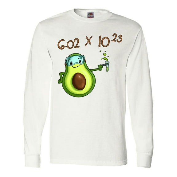 Inktastic Avogadro's Number with Avocado Chemist Long Sleeve T-Shirt