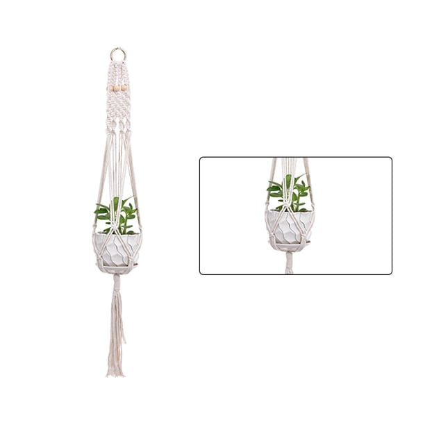 Yuarrent Cestas colgantes 100 hechas a mano, soporte para plantas, macramé, colgador de plantas, maceta para colgar en la pared interior, soporte para Jardín y Patio No.19 Yuarrent HA001777-19