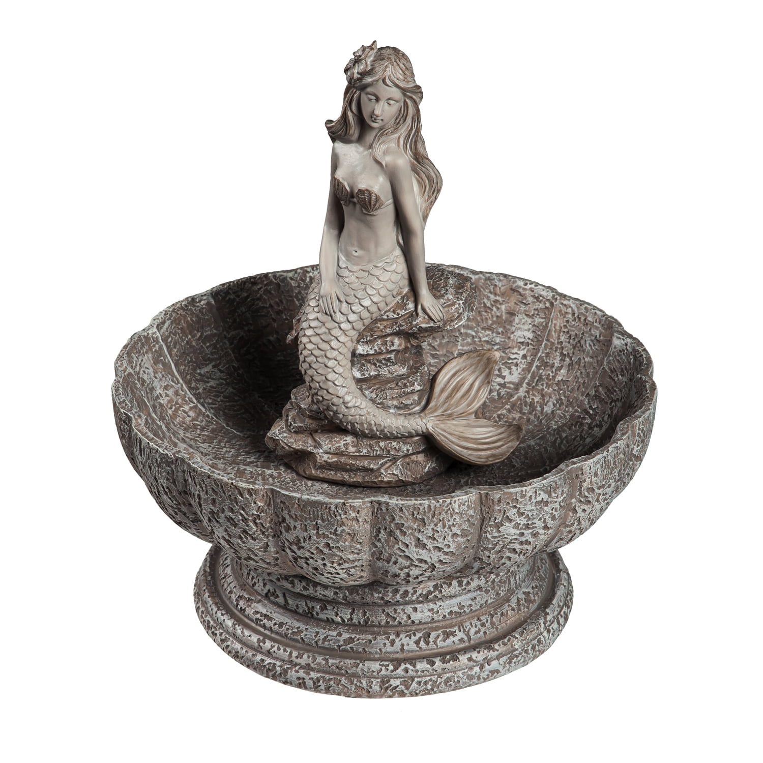Mermaid Concrete Finish Bird Bath