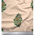 thumbnail image 1 of Soimoi Poly Georgette Fabric Leaves & Floral Block Print Fabric by Yard 42 Inch Wide, 1 of 3
