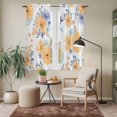 thumbnail image 6 of Orange Watercolor Floral Kitchen Curtains 63 Inch Length, Spring Flower Abstract Tiers Curtains for Living Room Berdoom Bathroom, Light Filtering Drapes Rod Pocket Window Treatment 2 Panels 42"Wx63"L, 6 of 8