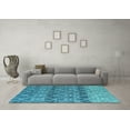 thumbnail image 3 of Ahgly Company Indoor Rectangle Abstract Light Blue Modern Area Rugs, 5' x 8', 3 of 4