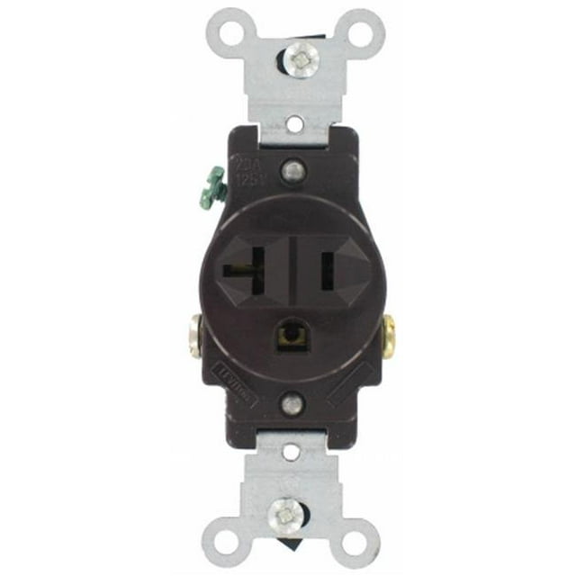 Ivory Commercial Grade Straight Blade Single Receptacle