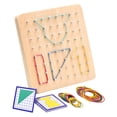 thumbnail image 1 of TISHITA Wooden Montessori Nail Geoboard Baby DIY Puzzle Creative Toy Shape Puzzle Matrix, 1 of 8