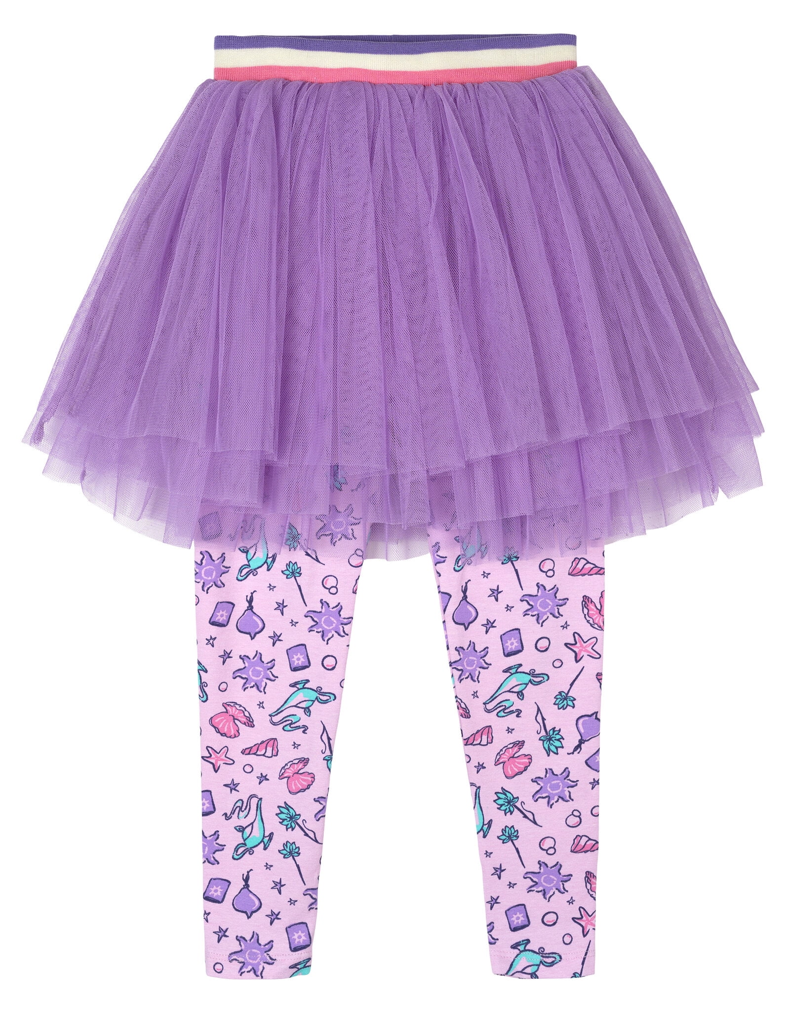 Disney Princess Toddler Girls' Glitter T-Shirt and Tutu Leggings Set Princess Purple Pink