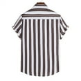 thumbnail image 4 of QUINDOS Button Down Hawaiian Shirts for Men Short Sleeve Cotton Blend Casual Summer Shirts Pocket Vacation Loose Striped Beach Shirts, 4 of 5
