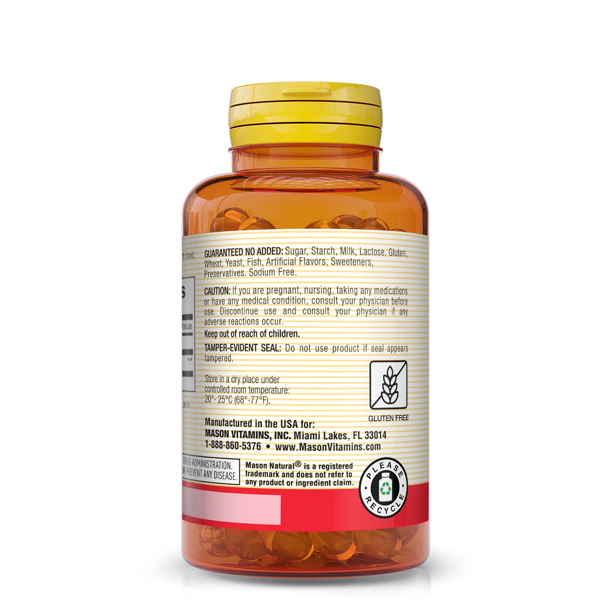Mason Natural Co Q10 200 mg - Healthy Heart and Cellular Energy Production, Supports Cardiovascular Health, 30 Softgels