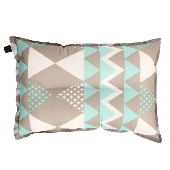 M Buder Almohada Inflable Automática Espuma Alta Elasticidad Estilo Étnico Gris y Azul (45 cm / 17.7 inches)