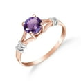 thumbnail image 3 of Galaxy Gold GG 14K Rose Gold 0.92 Carat Natural Diamonds and Amethyst Ring - February Birthstone - Peace & Wisdom - Sizes 5.5 to 11 - Fine Jewelry for Women, 3 of 3