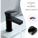 thumbnail image 4 of Grifo de baño, elegante mezclador de lavabo para agua fría y caliente, negro mate, 4 of 5