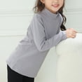 thumbnail image 7 of idosla Girls Mock Turtleneck Long Sleeve Shirt Basic Base Layer Casual Tee Tops for Toddler Kids (Light Gray, 9-10 Years), 7 of 7