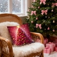thumbnail image 2 of Btomtd 18" x 18" Pink Christmas Pillow Cover for Home and Sofa Decoration, Festive Throw Pillow Covers for Living Room, Soft Decorative Pillow Cases for Cushion, B, 2 of 6