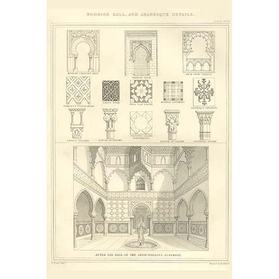 Moorish Hall & Arabesque-Fine Art Canvas Print (20" x 30")