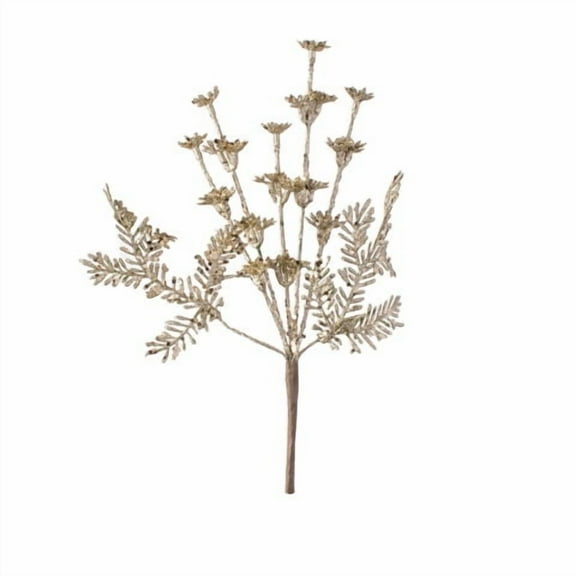 Darice Gold Christmas Pick with Leaves Glitter 7.9 X 12 Inches