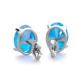thumbnail image 2 of SuperJeweler 3 Carat Oval Shape Blue Topaz Stud Earrings In Sterling Silver For Women, 2 of 5