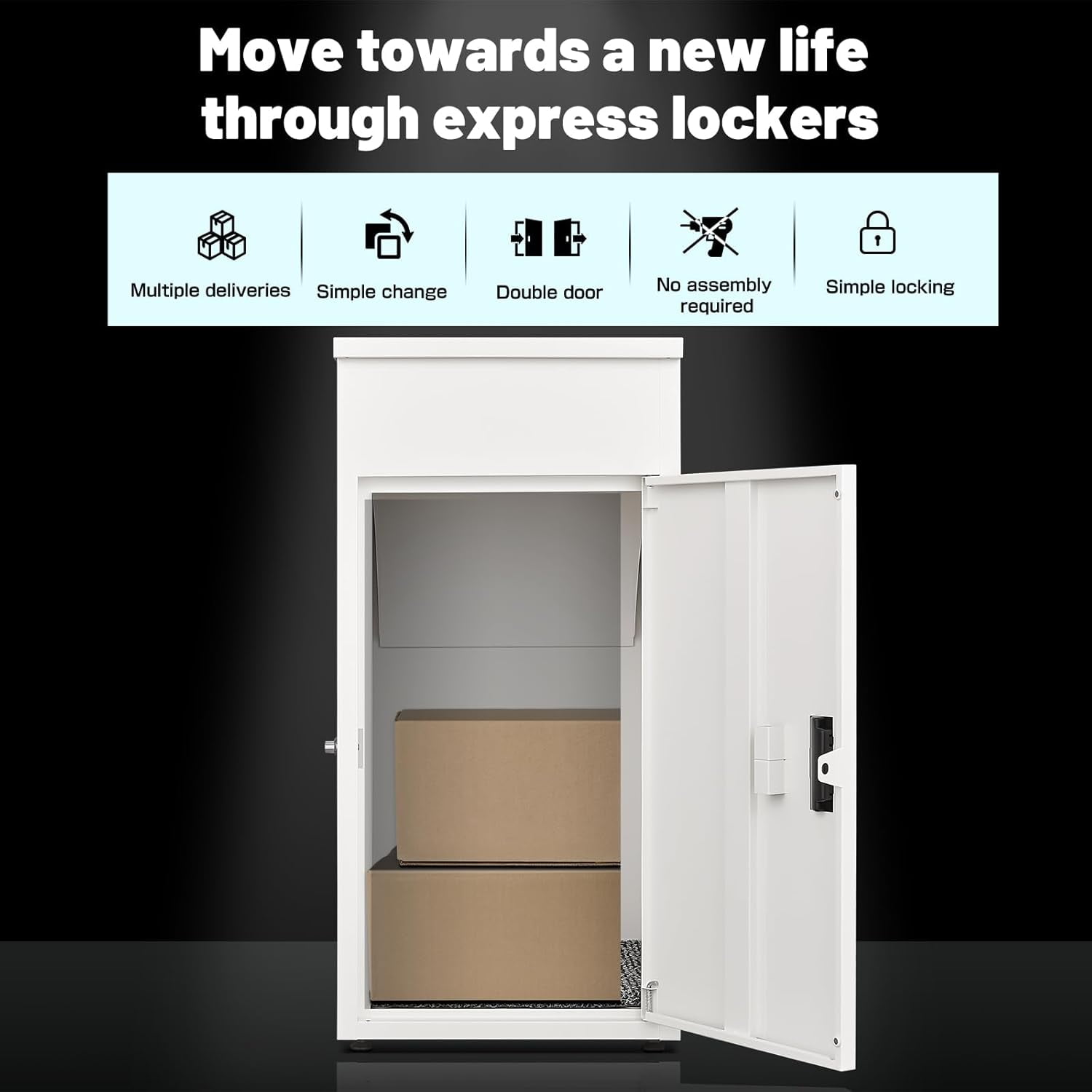 Package Delivery Boxes for Outside, Metal Parcel Drop Box, Large Package Drop Boxes, Anti-Theft Parcel Mailbox with Coded Lock, Waterproof Parcel Storage Box for House