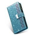 thumbnail image 6 of Allytech Wallet Case for Samsung Galaxy S24 Plus - Glitter Leather Stand Multiple Cards Holder Hand Wrist Flip Folio Cover Stand - Skyblue, 6 of 8