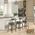 thumbnail image 5 of ROME + OAK Ruxban 26" Swivel Counter Stool, Reclaimed Oak, Stone Vegan Leather, Set of 3, 5 of 6