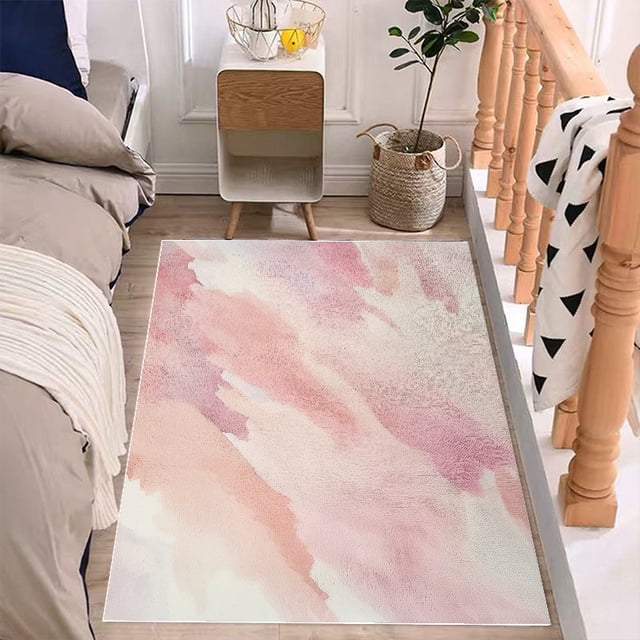 Pink Gradient Carpet Fluffy Living Room Decoration Large Area Table Floor Rug Kawaii Carpets for Bed Room Bedside Kids Foot Mat