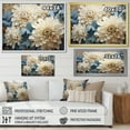 thumbnail image 4 of Designart "Mosaic Of Blooms: White And Blue Chrysanthemum Garden II" Chrysanthemums Floater Framed Canvas Wall Art, 4 of 5