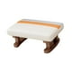 thumbnail image 3 of Reposapiés con patas de madera, taburete acolchado, silla baja y rectangular, taburete de cama, Beige, 3 of 9