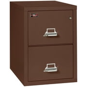 Office Brown Medeco High Security Keylock 2 Drawer Vertical Letter Size 31" D UL Class 350 2 Hr Fire Proof Filing Cabinet