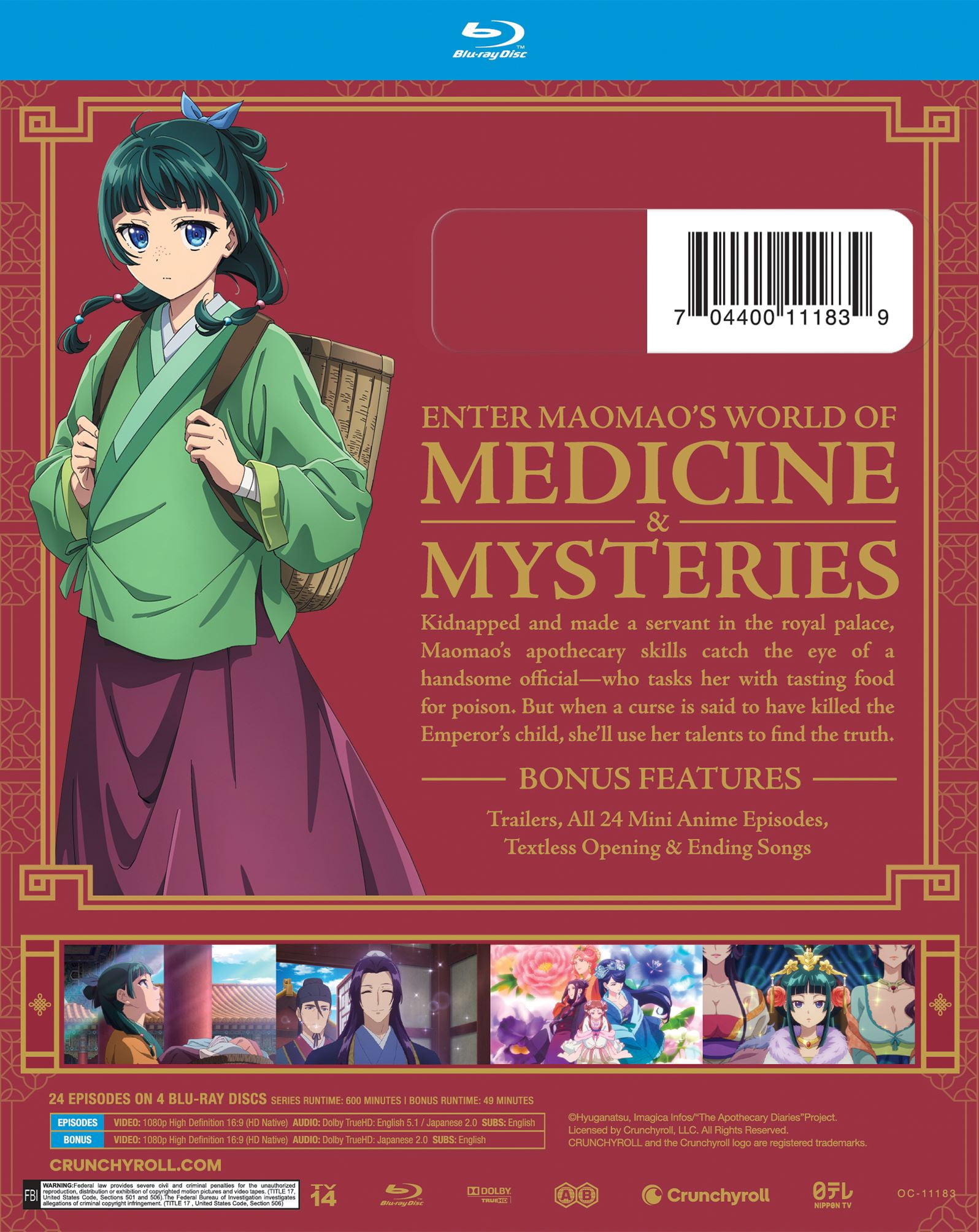 The Apothecary Diaries: Complete Season 1 (Walmart Exclusive) (Blu-ray) Crunchyroll, Drama, Mystery