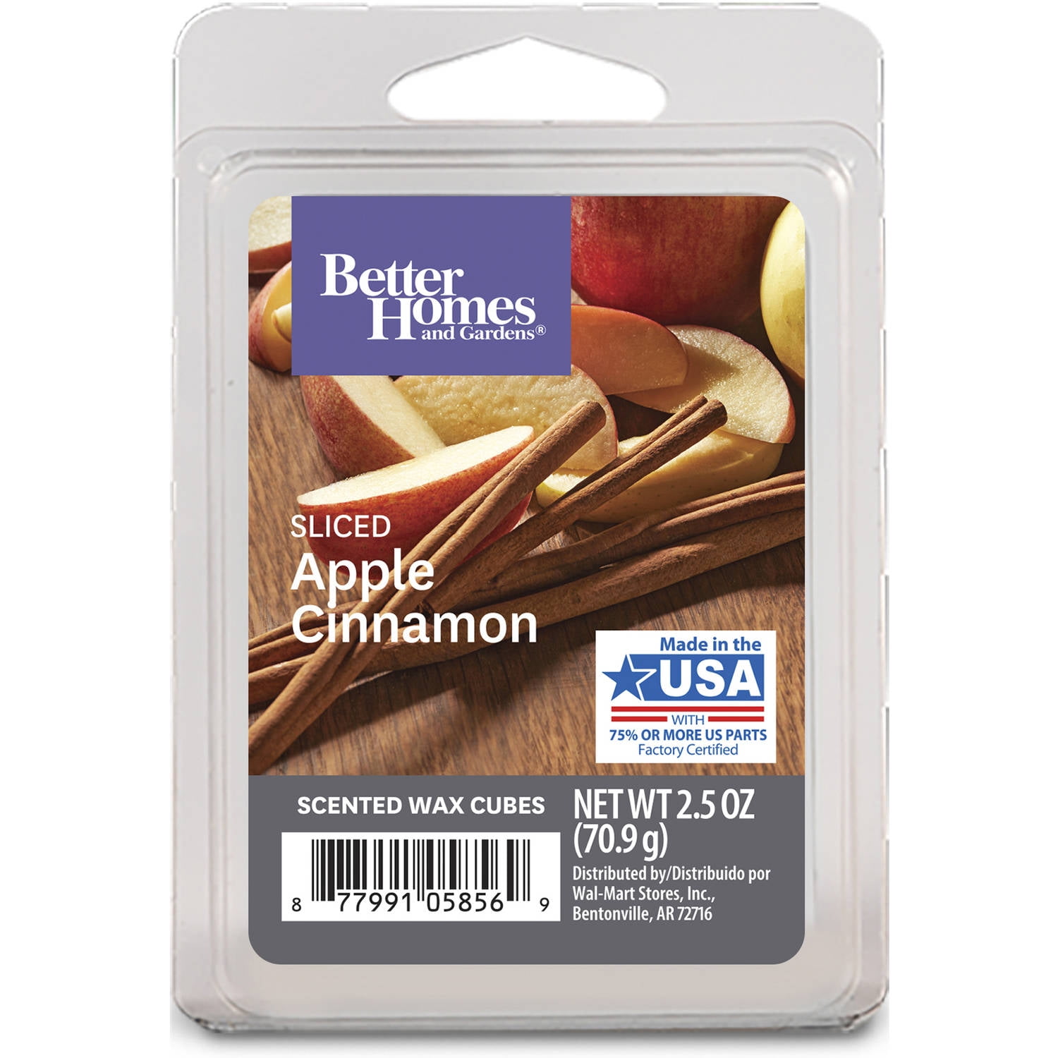Sliced Apple Cinnamon Scented Wax Melts, Better Homes & Gardens, 2.5 oz