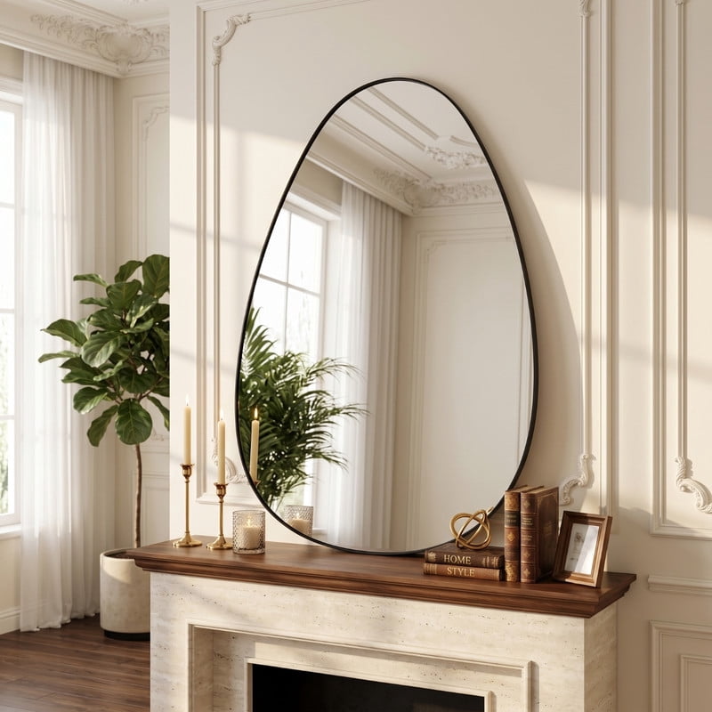 Easy4Home 20"x30" Frameless Bathroom Vanity Wall Mirror with Irregular Shape