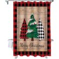 thumbnail image 2 of Merry Christmas Bathroom Shower Curtains, Xmas Tree, Holiday Shower Curtain Set with Hooks, Buffalo Plaid Fabric Bathroom Curtains, Black Red, Waterproof Farmhouse Bathroom Decor, 36x72inch, 2 of 4