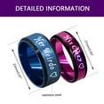 thumbnail image 3 of Stainless Steel His Crazy Ring Wedding Band Engagement Rings for Women and Men Couples Gifts for Him and Her (Purple His Crazy Size 7), 3 of 7