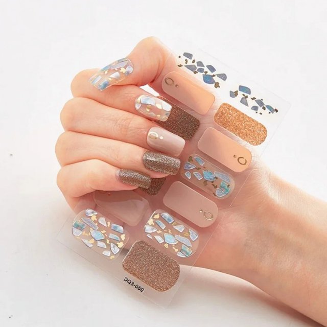 Pegatinas de Arte de uñas de Gel semicurado, calcomanía de manicura de Color sólido, lámpara UV LED, necesita calcomanías de Gel, decoración de uñas