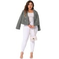 thumbnail image 3 of DARING DIVA Women's Plus Tweed Blazer Jacket Notched Lapel Business Black 4X, 3 of 6