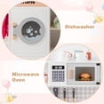 thumbnail image 4 of OLAKIDS Kids Kitchen Playset, Toddler Wooden Kitchen Pretend Cooking Toy Set with Coffee Maker Ice Machine Dishwasher Microwave Storage Cabinet, Simulation Play Kitchen for Boys Girls 3+, 4 of 10