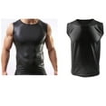 thumbnail image 3 of Camisa Sin Mangas Con Estampado De Cuero De PU De Los Hombres Camisa Sin Mangas Con Cuello Musculoso Camiseta Con Axila Metálica Ropa Interior Macarena Camiseta para hombre, 3 of 8