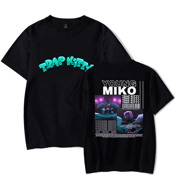 Young Miko Merch Trap Kitty Vintage 90s T-Shirt Men Women Fashion t shirt Men Women Rapper Cool Summer Short Sleeve Shirt Casual Streetwear Top Tee