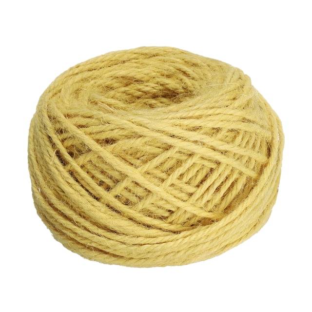 Cuerda de yute natural de 50 metros de Uxcell, cuerda de yute de 3 mm, cuerda de yute para manualidades, envoltura de regalos, decoración, embalaje, jardinería, colgador de plantas, amarilla