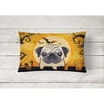 thumbnail image 2 of Carolines Treasures BB1820PW1216 Halloween Fawn Pug Canvas Fabric Decorative Pillow, 12H x16W, multicolor, 2 of 3